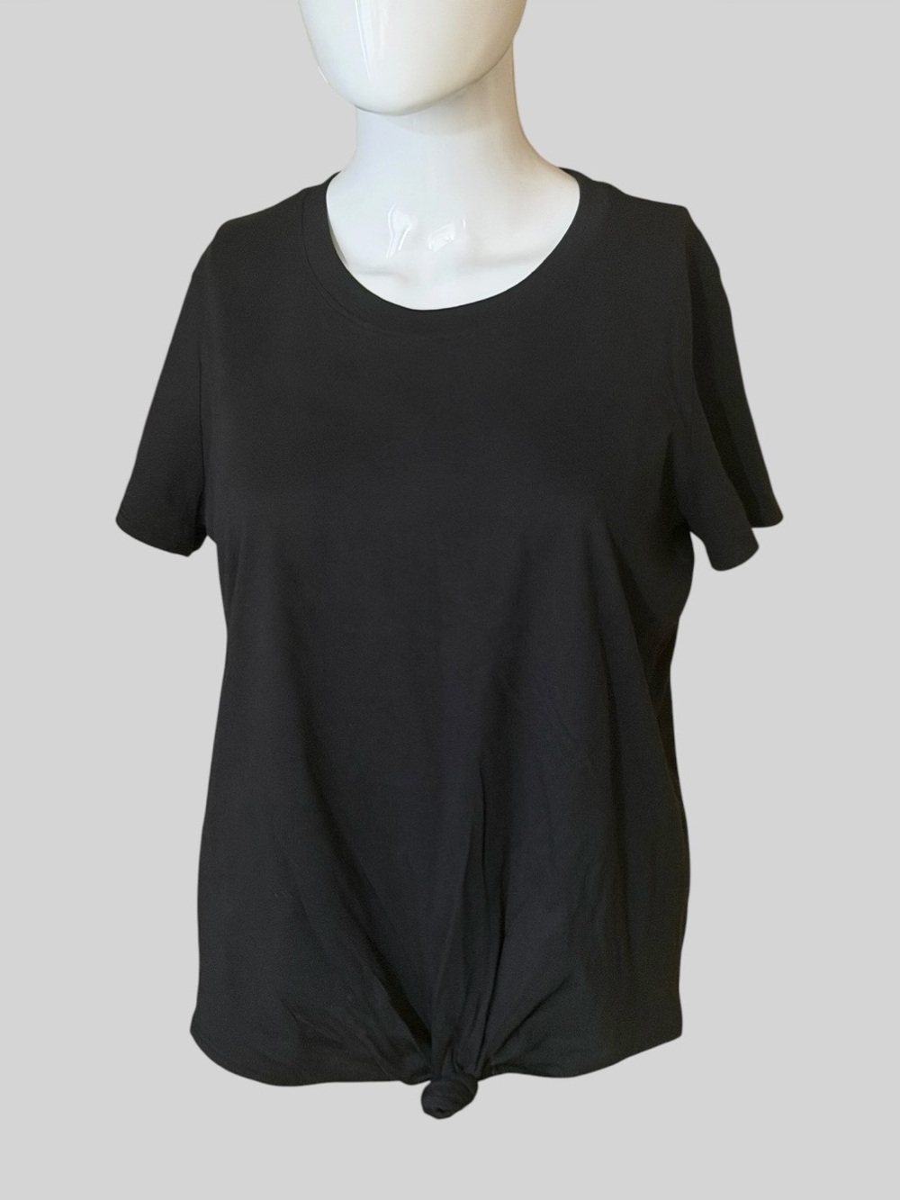 Madewell Black Short Sleeve Tee with Front Knot